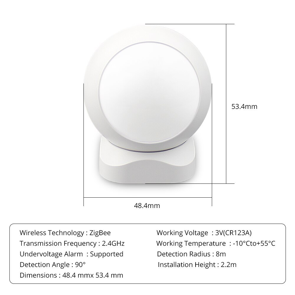 Zemismart Zigbee PIR  Infrared PIR Motion Detection Smart Sensor Wireless  Security Alarm Detector System works with Tuya