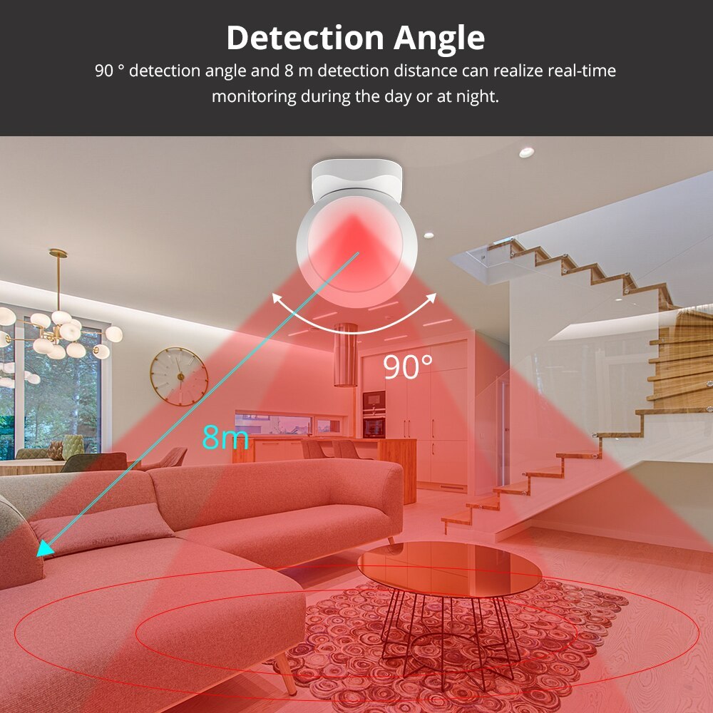 Zemismart Zigbee PIR  Infrared PIR Motion Detection Smart Sensor Wireless  Security Alarm Detector System works with Tuya
