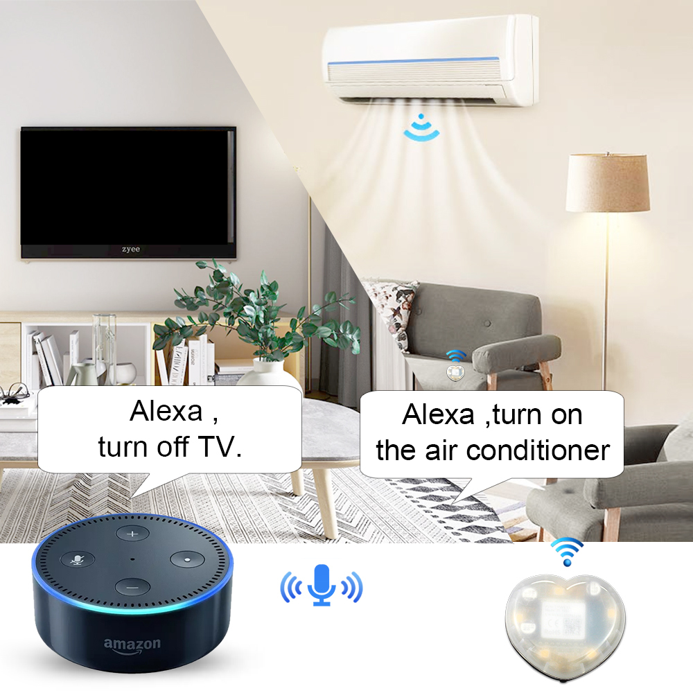 Zemismart IR Remote Control for TV Air Condition Porjector Fan Tuya APP Alexa Google Home Voice Control