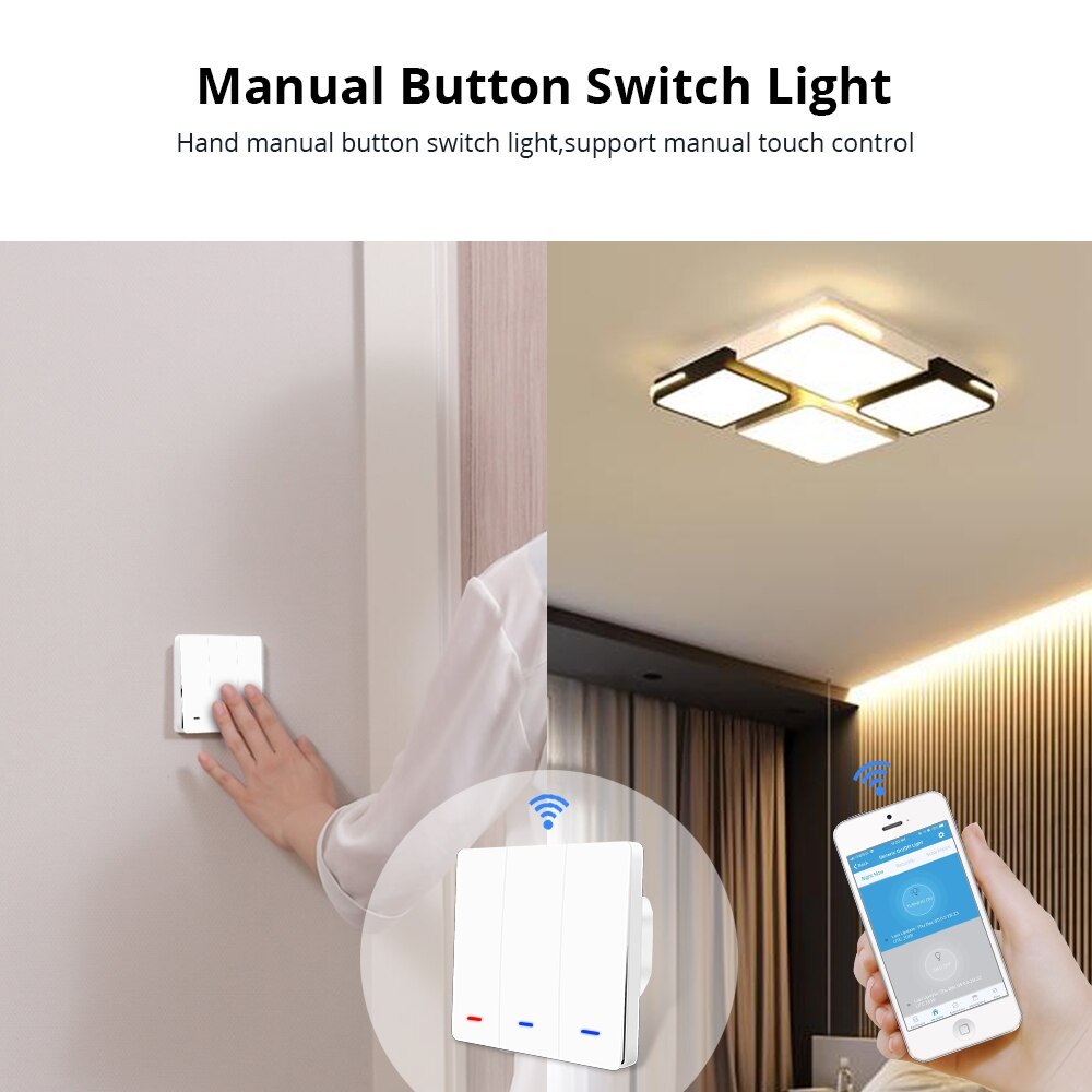 Zemismart Zigbee 3.0  EU Push Switches One Gang Wall Light Switch Compatible with SmartThing Hub APP Phone