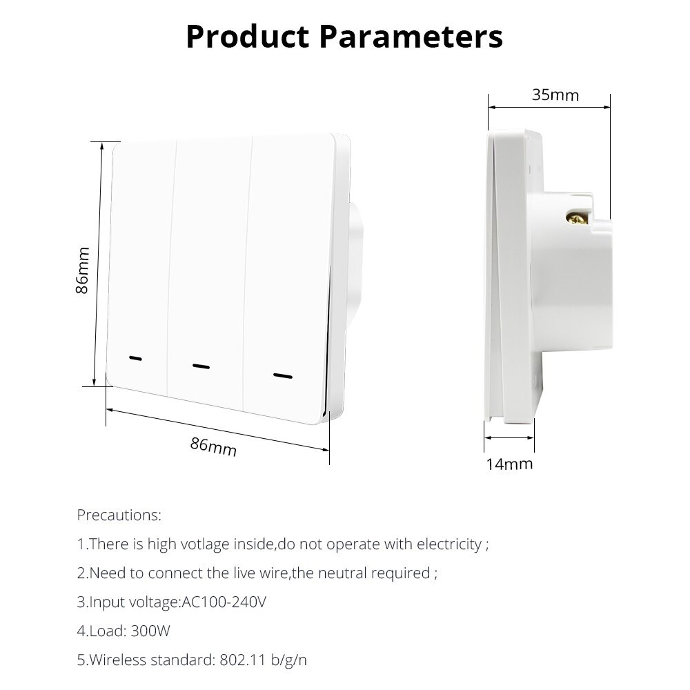 Zemismart Zigbee 3.0  EU Push Switches One Gang Wall Light Switch Compatible with SmartThing Hub APP Phone