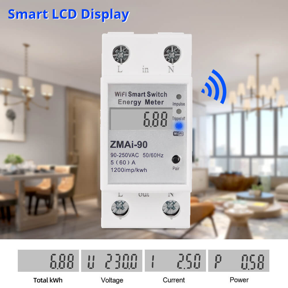 Zemismart WiFi Relay Digital Electric Energy Meter Tuya Smart Life APP Control Smart Home Timer Remote Control