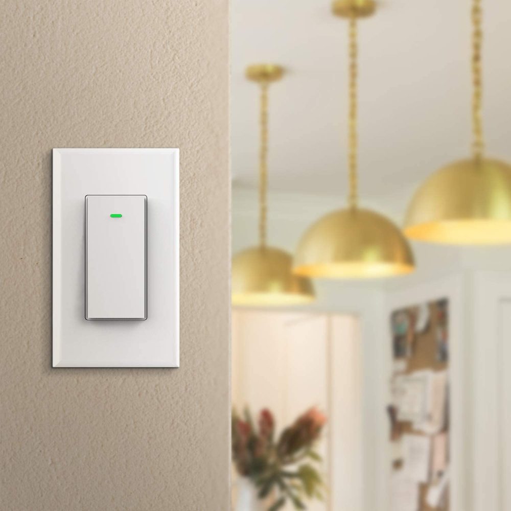 Zemismart WiFi 3 Way Smart Switch, Single-Pole Smart Light Switch works with Tuya Alexa Google Home Control No Hub