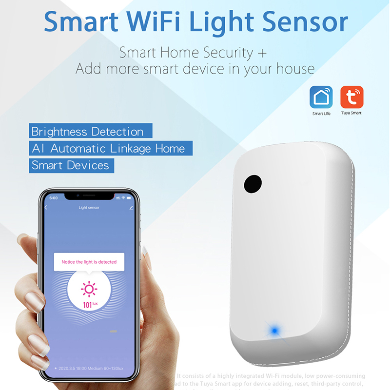 Zemismart WiFi Light Sensor Smart Life App Illumination Sensor Control Google Home Allow works with Tuya