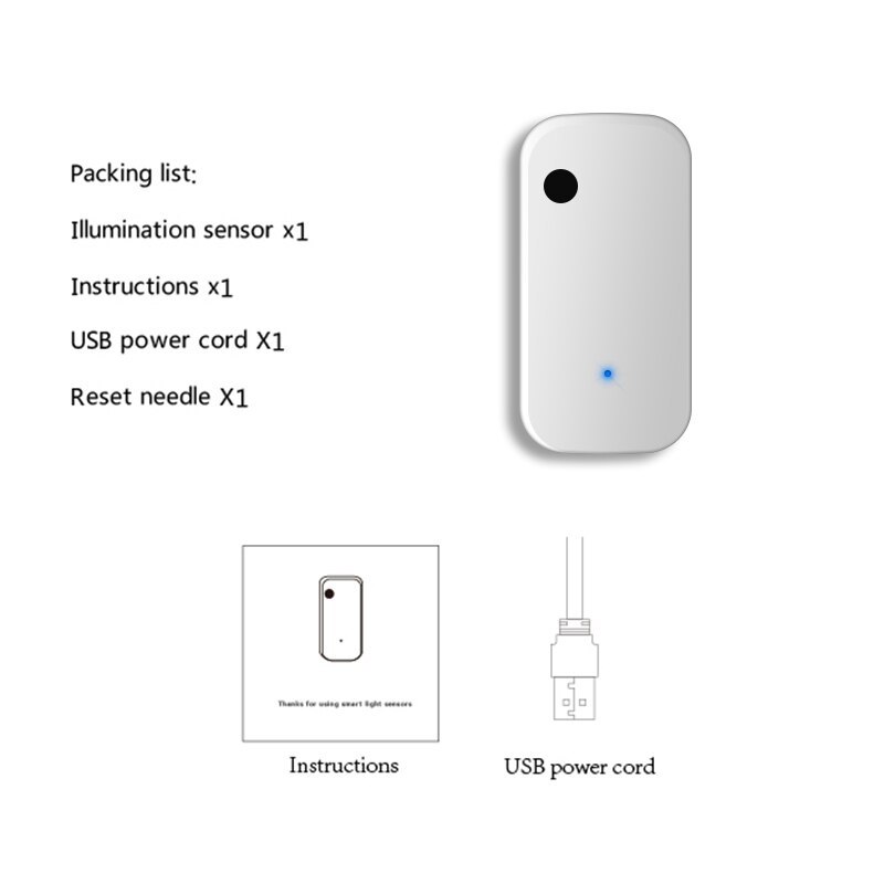 Zemismart WiFi Light Sensor Smart Life App Illumination Sensor Control Google Home Allow works with Tuya