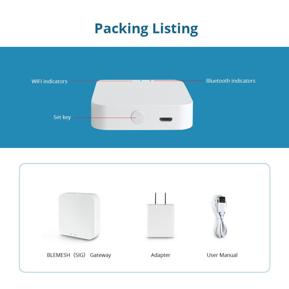 Blue tooth Hub Wifi works with Tuya Smart Home Bridge Wireless Remote Controller BLUE Mesh