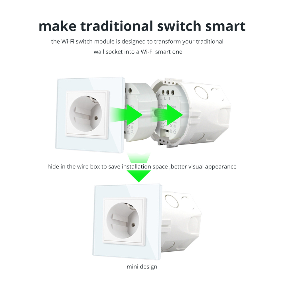 WiFi Smart Light Switch DIY Breaker Module Smart Life/Tuya APP Remote Control,Works with Alexa Echo Google Home 1/2 Way