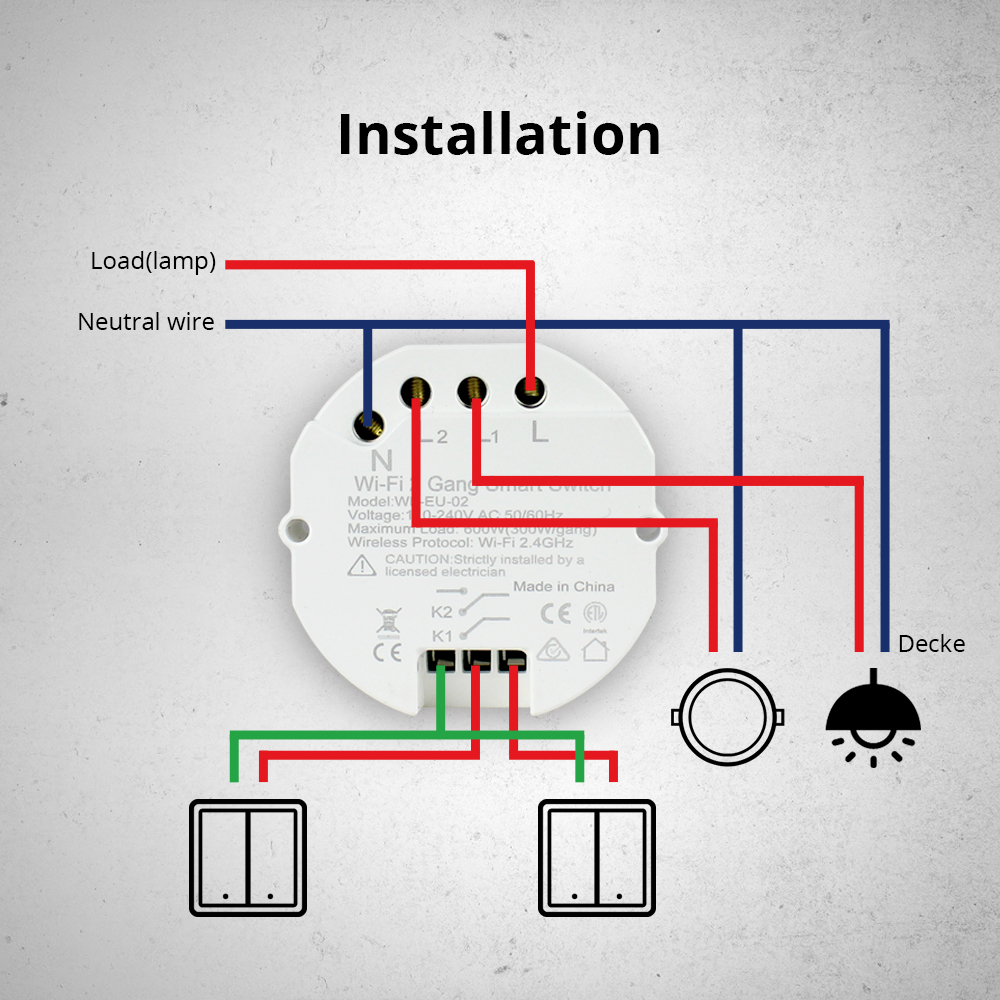 WiFi Smart Light Switch DIY Breaker Module Smart Life/Tuya APP Remote Control,Works with Alexa Echo Google Home 1/2 Way
