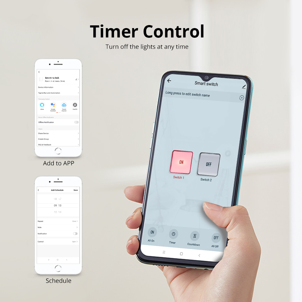 WiFi Smart Light Switch DIY Breaker Module Smart Life/Tuya APP Remote Control,Works with Alexa Echo Google Home 1/2 Way