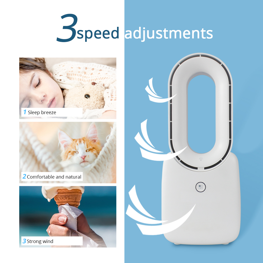 Tuya Smart No-blade Fan With Colorful Night Light Alexa Google Home Control Baby Care Low Noise Leafless Fan