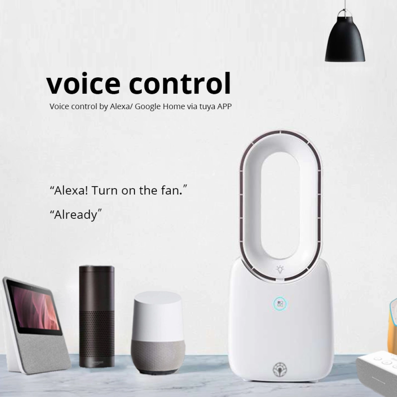 Tuya Smart No-blade Fan With Colorful Night Light Alexa Google Home Control Baby Care Low Noise Leafless Fan