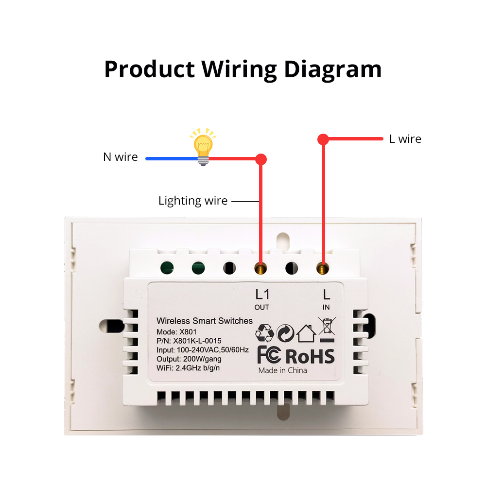 Zemismart US Tuya WiFi Light Switch No Neutral Wire Required One Two Three Gang  Alexa Google Home Assistant Smart Life Control
