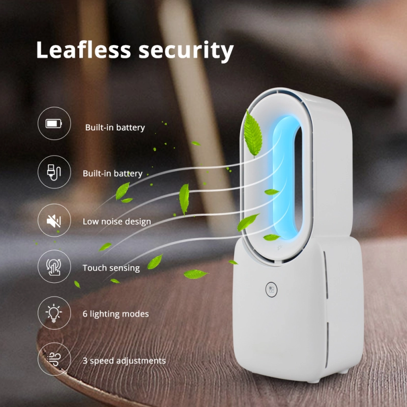 Tuya Smart No-blade Fan With Colorful Night Light Alexa Google Home Control Baby Care Low Noise Leafless Fan