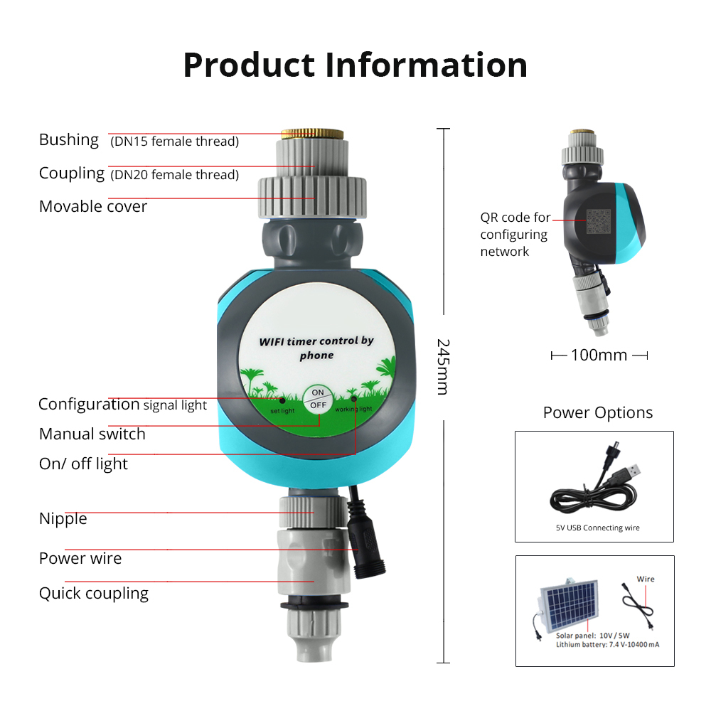 WiFi Smart Irrigation Electrical Watering Automatic Sprinkler Remote Garden System Timer works with Tuya Alexa Echo Google Home