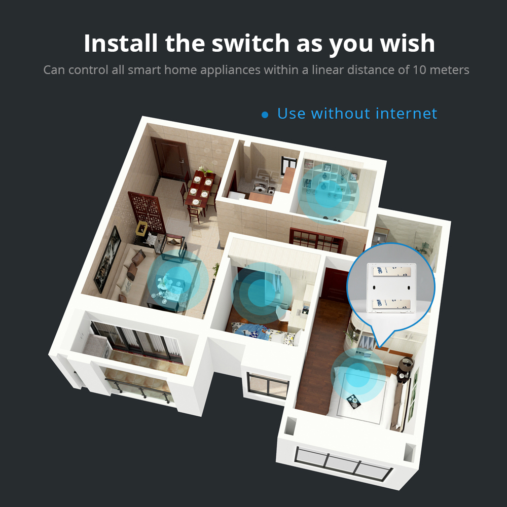Zemismart Tuya Zigbee Wireless Switch Battery Wall Remote with Push Button Smart Life Alexa Google Home Control
