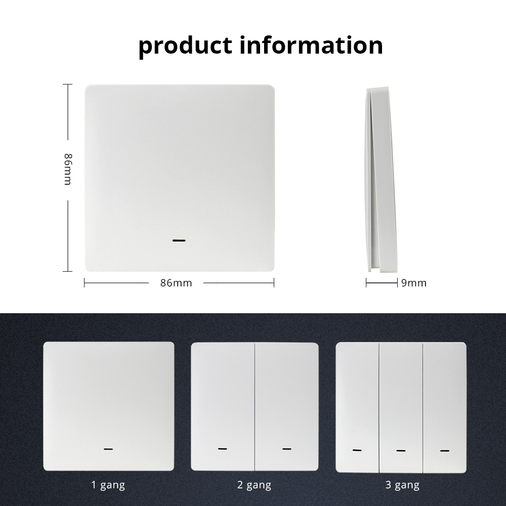 Zemismart Tuya Zigbee Wireless Switch Battery Wall Remote with Push Button Smart Life Alexa Google Home Control