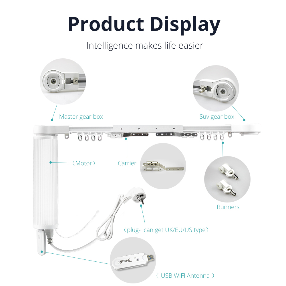 Smart curtain Track for Window 110v to  240V  ship from Belguim