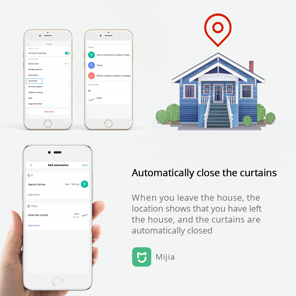 Zemismart Mi home Control Smart Curtain Work with Mi Home
