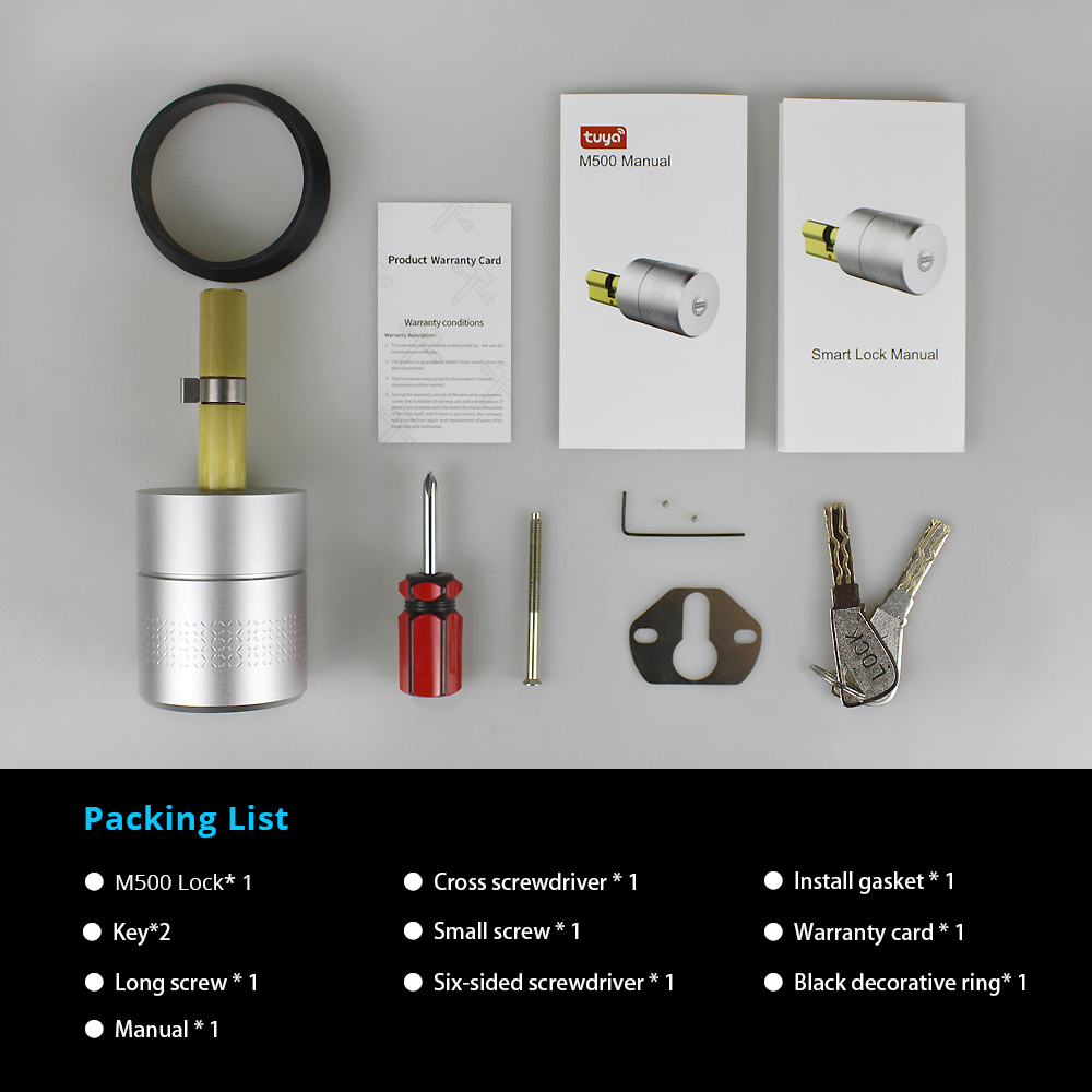 Zemismart Zigbee Smart Lock Core Cylinder Intelligent Security Door Lock Encryption With Keys Work With Smart Life App work with Tuya