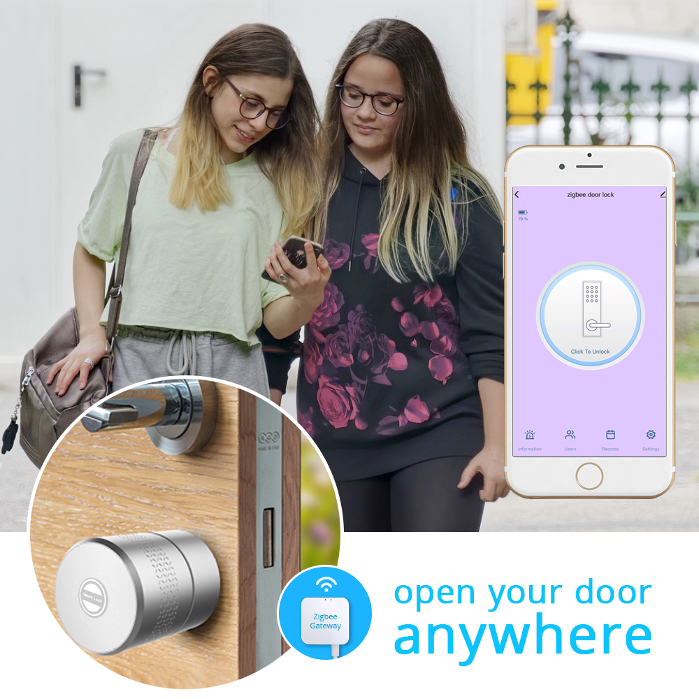 Zemismart Zigbee Smart Lock Core Cylinder Intelligent Security Door Lock Encryption With Keys Work With Smart Life App work with Tuya