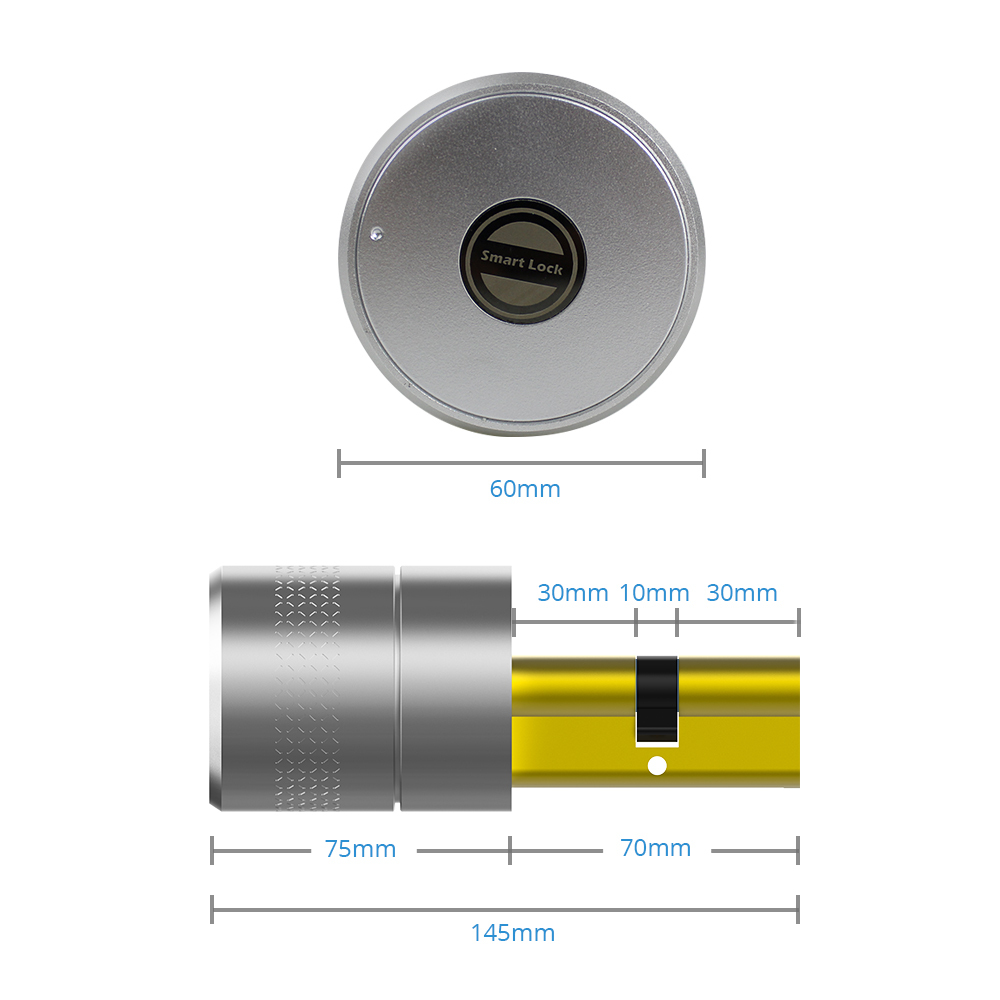 Zemismart Zigbee Smart Lock Core Cylinder Intelligent Security Door Lock Encryption With Keys Work With Smart Life App work with Tuya