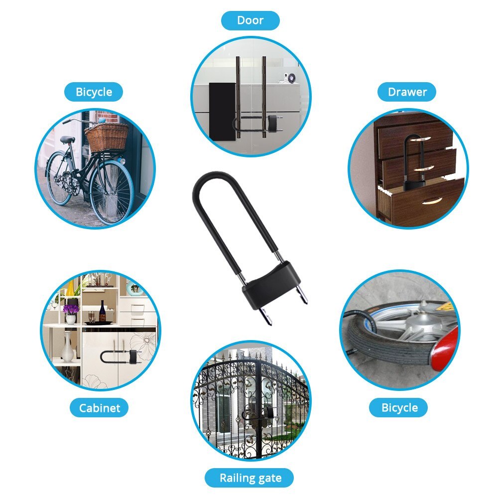 Zemismart Tuya BLE U Shape Baby Safety Lock Bike U-lock Smart Life App Control Fingerprint Key Control Built-in Battery