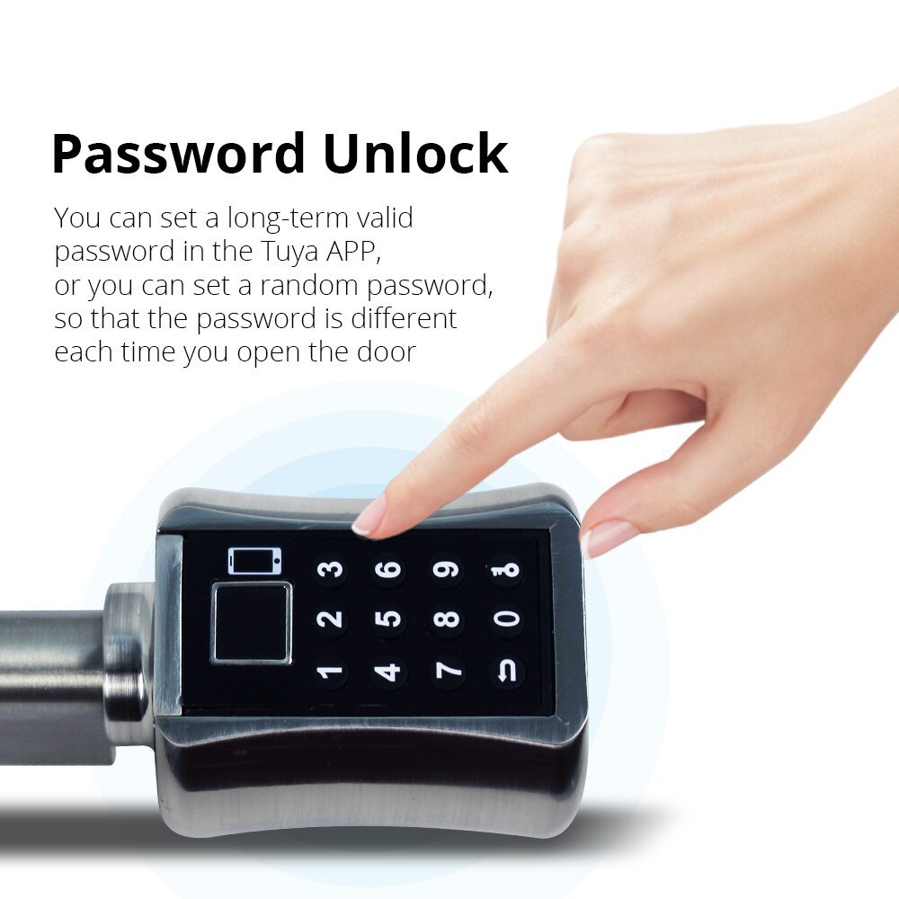 Zemismart Tuya Door Lock Fingerprint Password Key Physical Unlock BLE Smart Life App Control Keyless Electronic Smart Lock