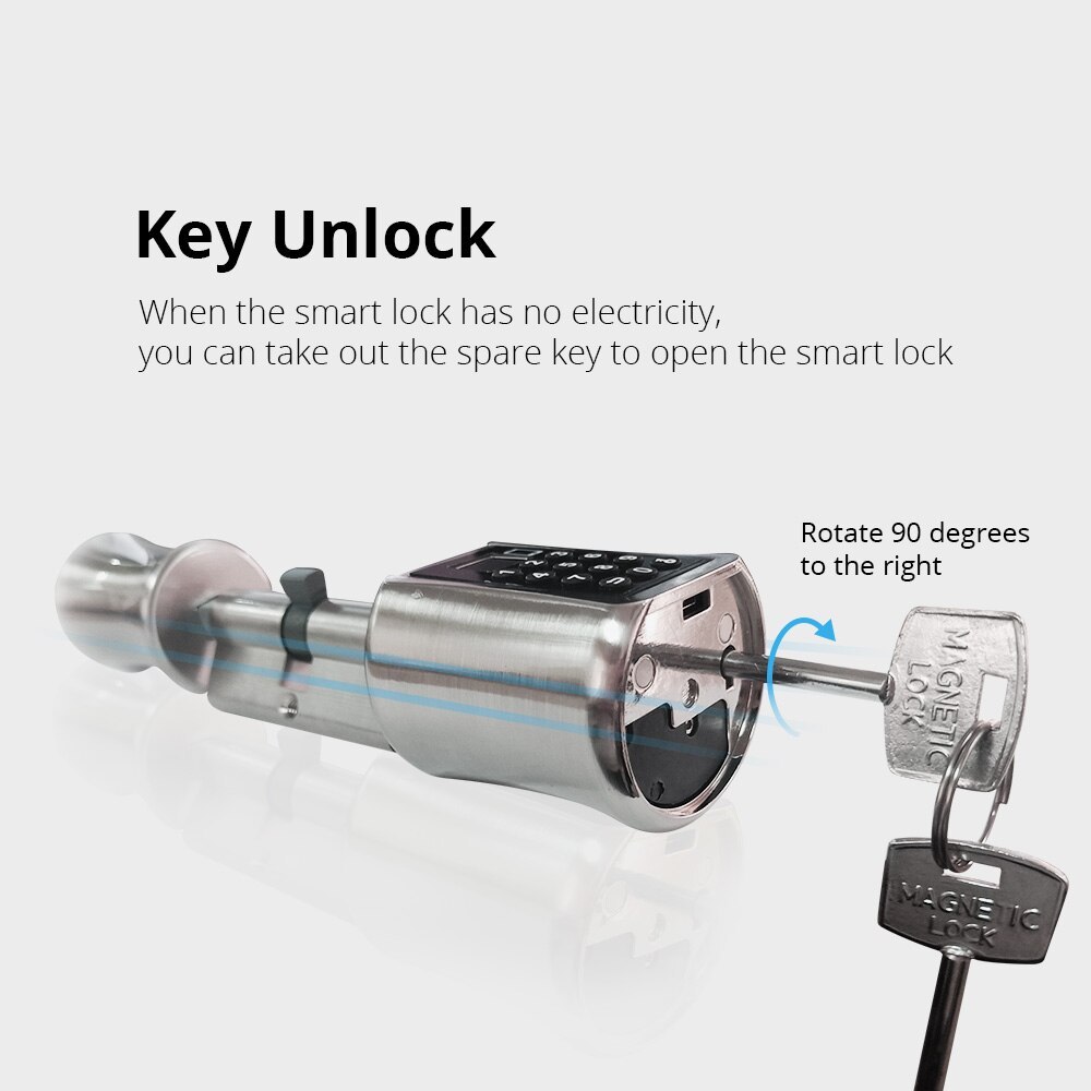 Zemismart Tuya Door Lock Fingerprint Password Key Physical Unlock BLE Smart Life App Control Keyless Electronic Smart Lock