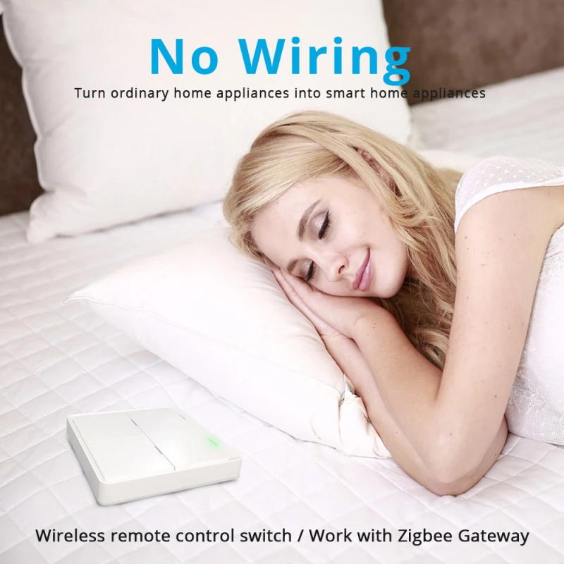 Zemismart 4 Gang Tuya Zigbee Wireless Switch Zigbee 3.0 Sticker Battery Power Remote Control