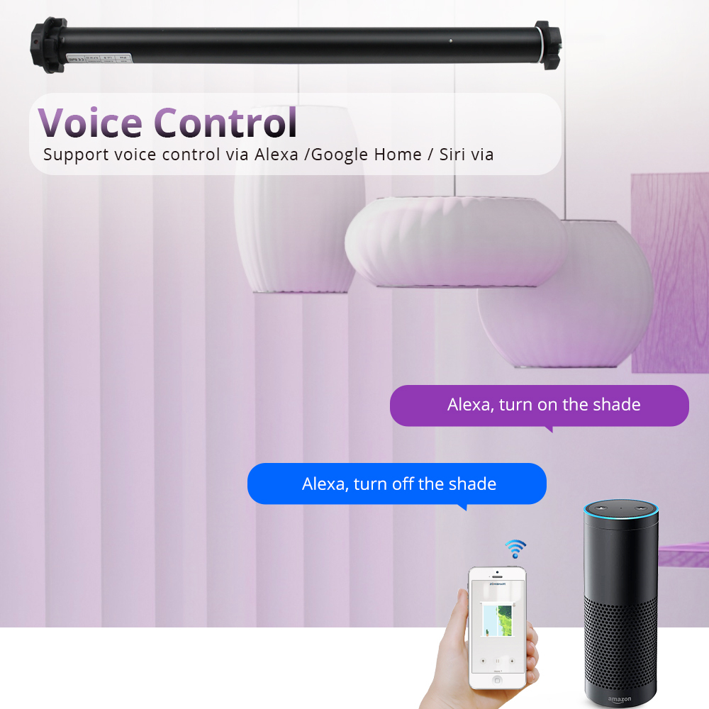 Zemismart WiFi Roller Shade Motor for 37mm Tube smart Life Alexa Google Home Control Support Alexa Google Home Control