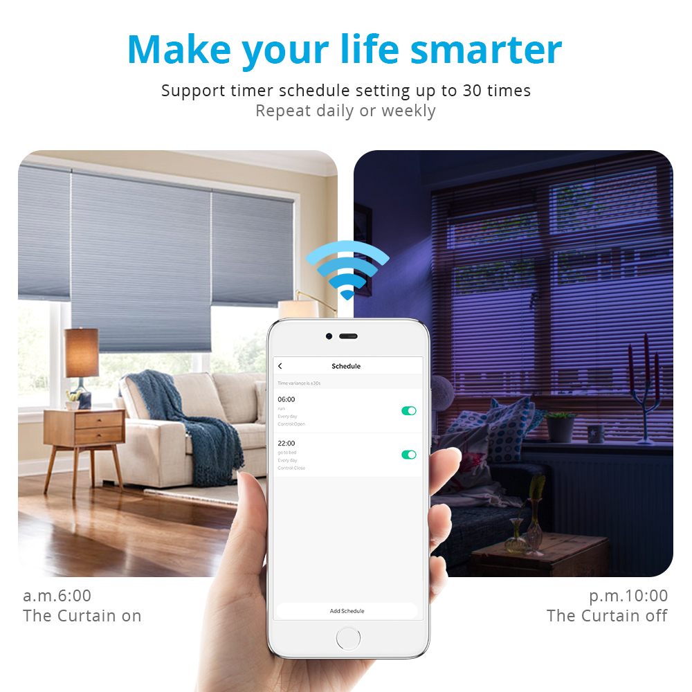Zemismart WiFi Roller Shade Motor for 37mm Tube smart Life Alexa Google Home Control Support Alexa Google Home Control