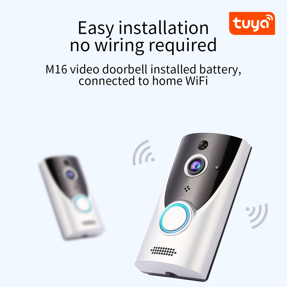 Zemismart 1080P Smart Video Doorbell WiFi Wireless Video Intercom Door Bell Two-way Audio Remote Recording Home Night Vision Camera works with Tuya