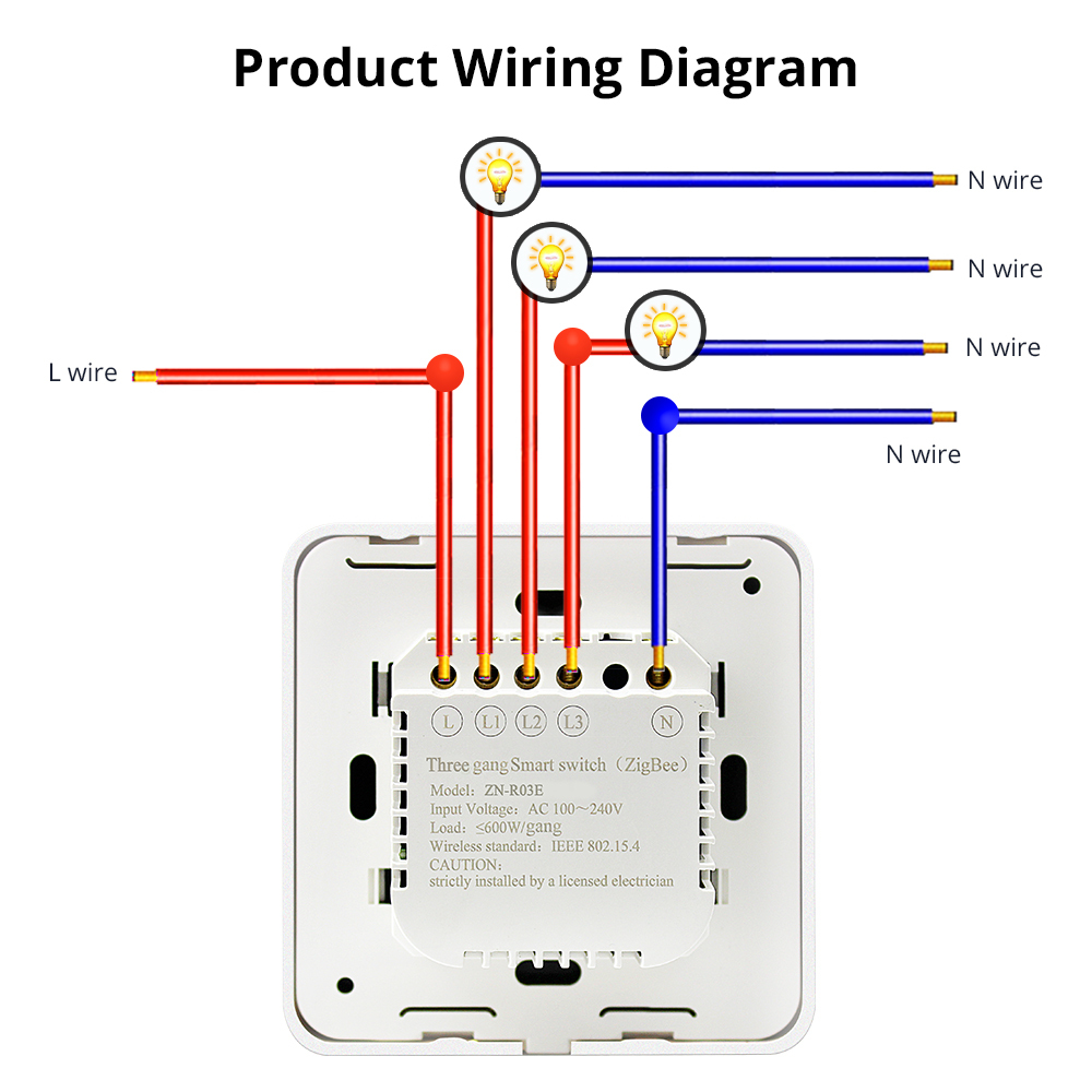 Zemismart Zigbee Neutral Required Light Switch with Aluminum Frame Glass Touch Switch works with Tuya Alexa Echo Google Home Assistant Control