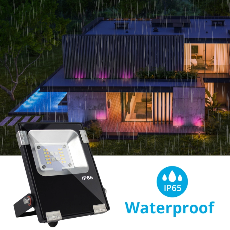 Zemismart smart zigbee 10W led Flood light rgb+cct ww/cw outdoor light work with Amazon echo plus AC100-240V