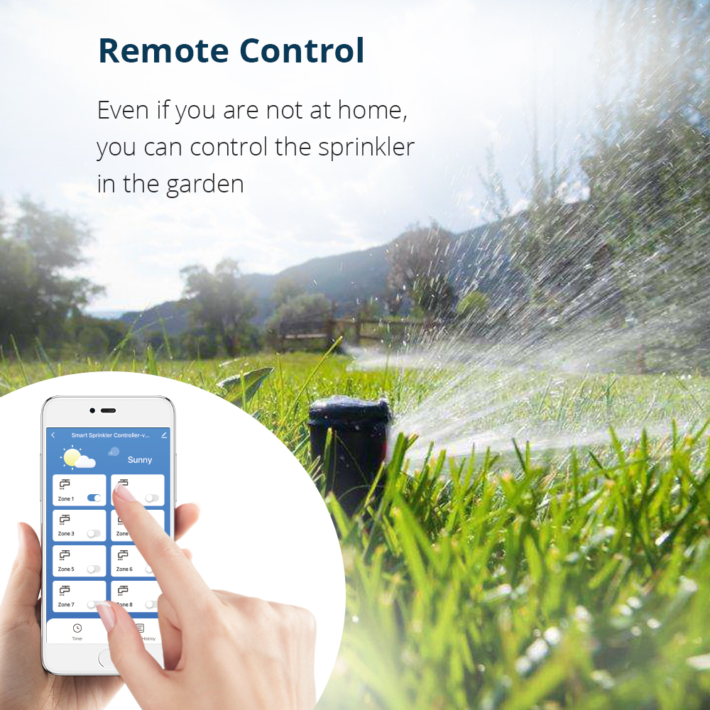 Zemismart Smart WiFi Indoor Sprinkler Controller Voice Control by Alexa Google Home Smart Life Tuya App Water Valve Controller