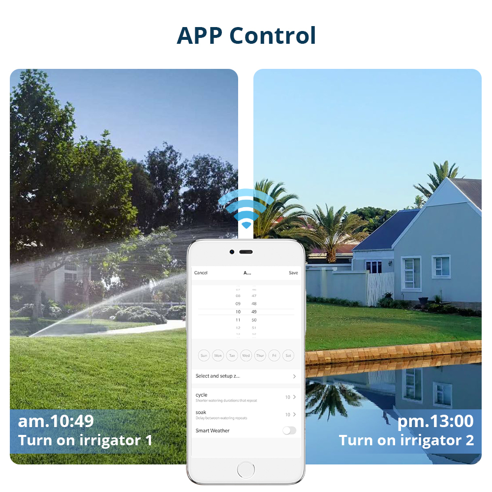 Zemismart Smart WiFi Indoor Sprinkler Controller Voice Control by Alexa Google Home Smart Life Tuya App Water Valve Controller