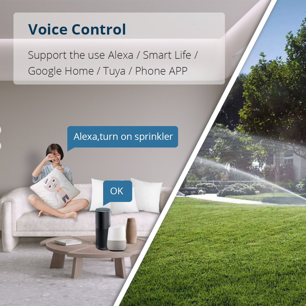Zemismart Smart WiFi Indoor Sprinkler Controller Voice Control by Alexa Google Home Smart Life Tuya App Water Valve Controller