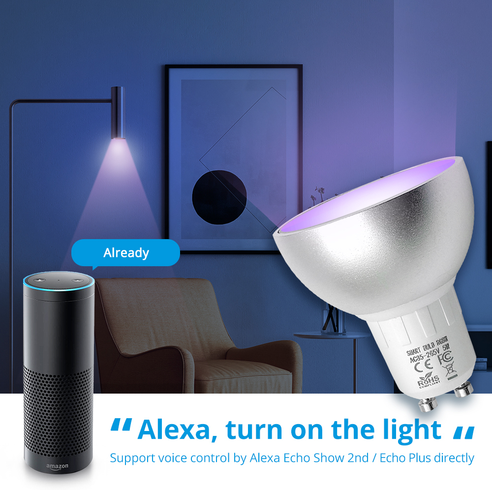 Zemismart Gu10 Zigbee Bulb Alexa Google Home Assistant Tuya Smart Life APP Remote Control RGCWB