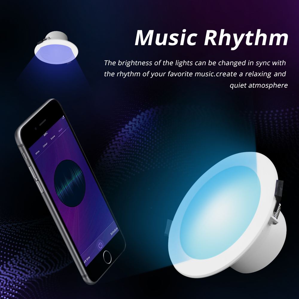 Zemismart Tuya 3.5 Inch Zigbee 3.0 RGBCW Led Downlight Colorful Ceiling Light Alexa Google Home Enable SmartThings Control
