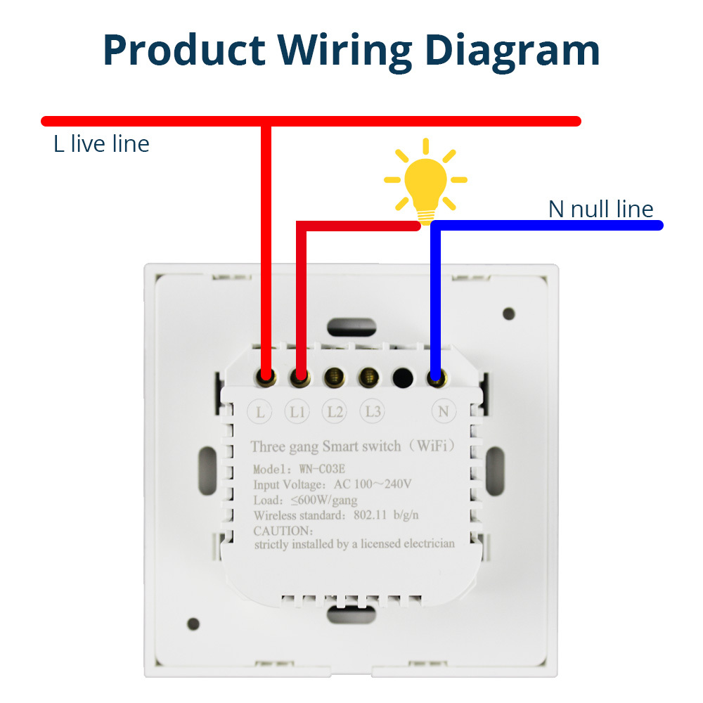 EU 1 Gang 2 Gang 3 Gang Wifi Wall Switch Work with Alexa Smart Home Remote Control Light Panel Control via APP Voice Control