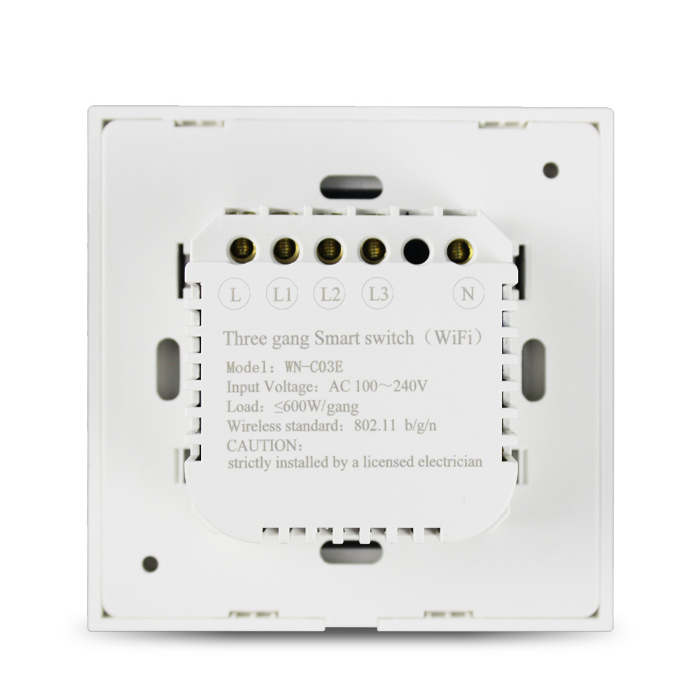 EU 1 Gang 2 Gang 3 Gang Wifi Wall Switch Work with Alexa Smart Home Remote Control Light Panel Control via APP Voice Control