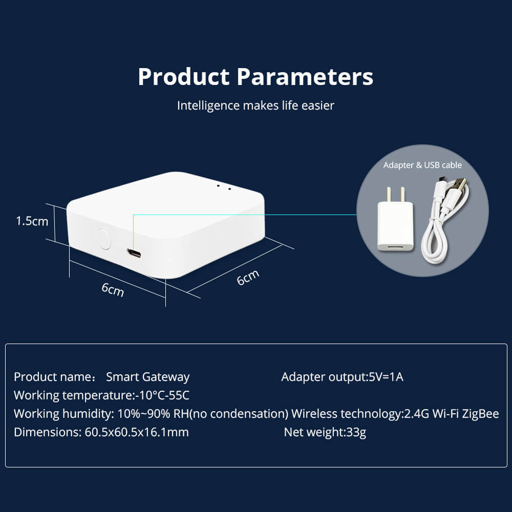Zemismart Zigbee 3.0 Wireless Hub Gaterway Smart Life Bridge Remote Control Door Sensor Motion Sensor Temperture works with Tuya