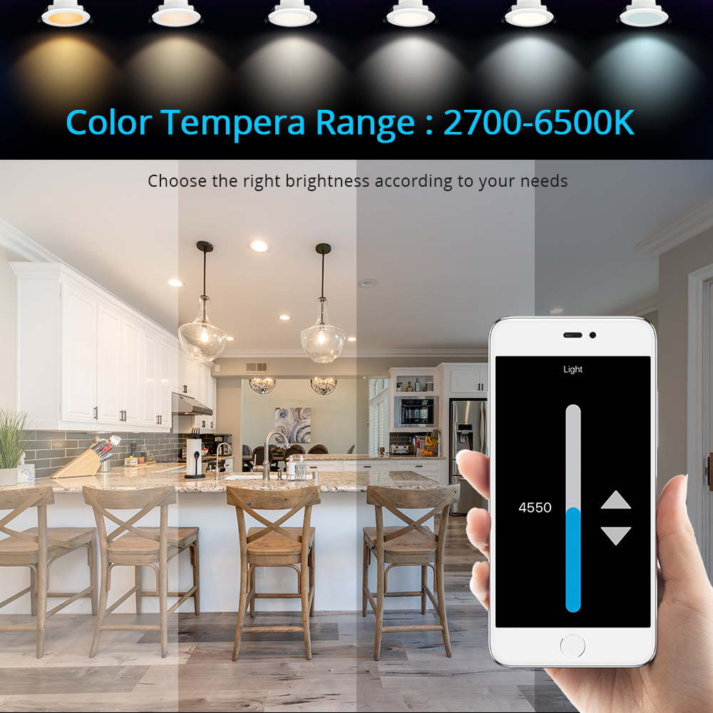 Zemismart AU plug 3.5 Inch Zigbee 3.0 RGBCW Led Downlight Colorful Ceiling Light works with Tuya Alexa Google Home Enable SmartThings Control