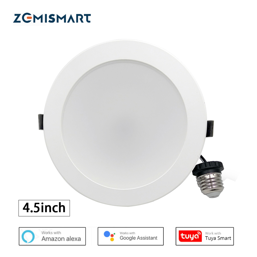 Zemismart US 4 inch 10W WiFi RGBW Led Downlight Alexa Google Recessed Lamp Smart Life APP Control Ceiling Light