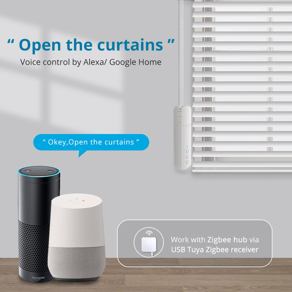 Zemismart Updated Tuya zigbee Roller Shade Driver Built-in Battery DIY Roller Shutter Motor Alexa Google Assistant Voice Control
