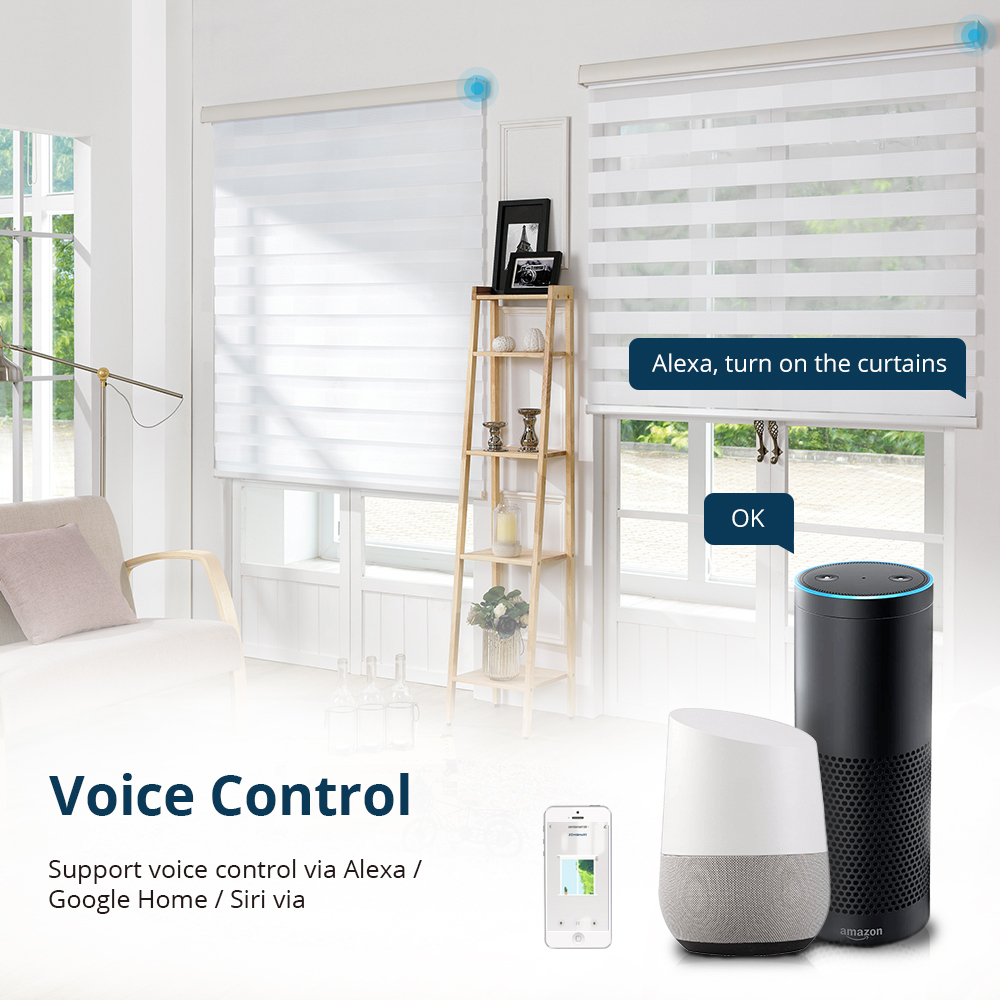 Zemismart WiFi Electric Zebra Blinds Smart Shutters shades Tuya Smart Life Zebra Alexa Googl Home Control