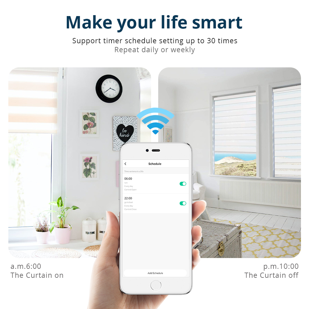 Zemismart WiFi Electric Zebra Blinds Smart Shutters shades Tuya Smart Life Zebra Alexa Googl Home Control