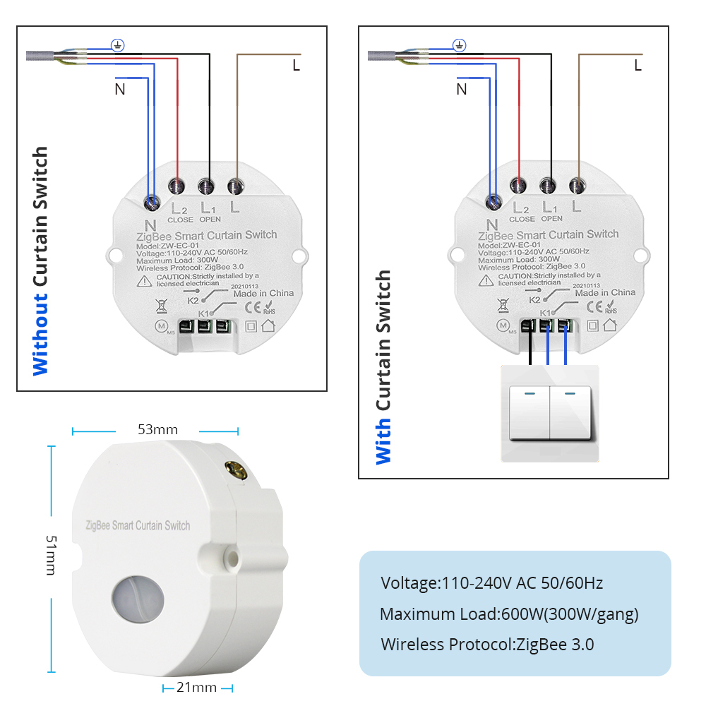 Zemismart Zigbee Curtain Module Alexa Google Home Control works with Tuya Smart Life APP Control