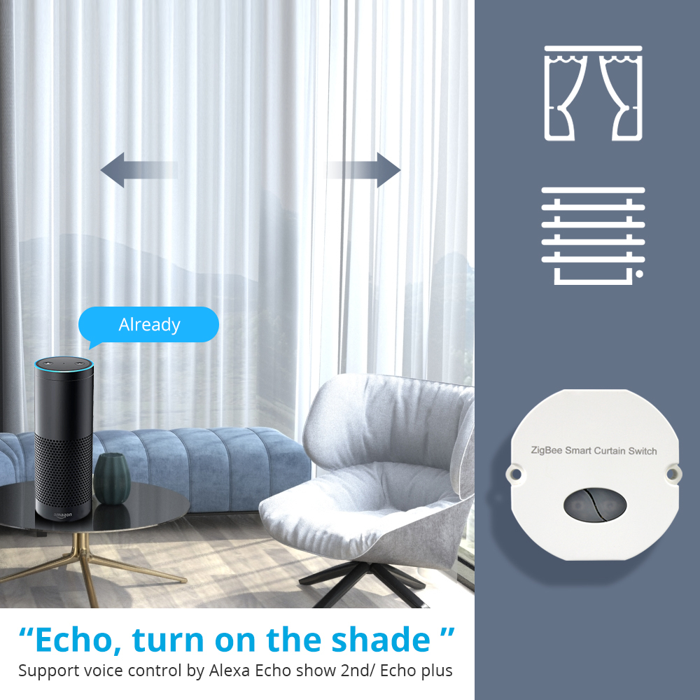 Zemismart Zigbee Curtain Module Alexa Google Home Control works with Tuya Smart Life APP Control