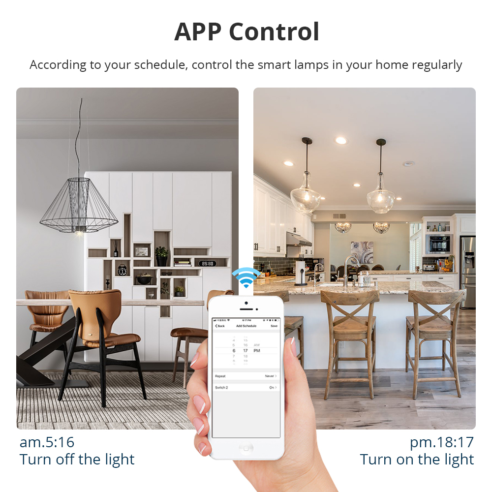 Zemismart Tuya WiFi  Neutral Optional Wall Light Switch US 1 2 3 Gangs Compatible with Smart Life App Alexa Google Home Voice Control